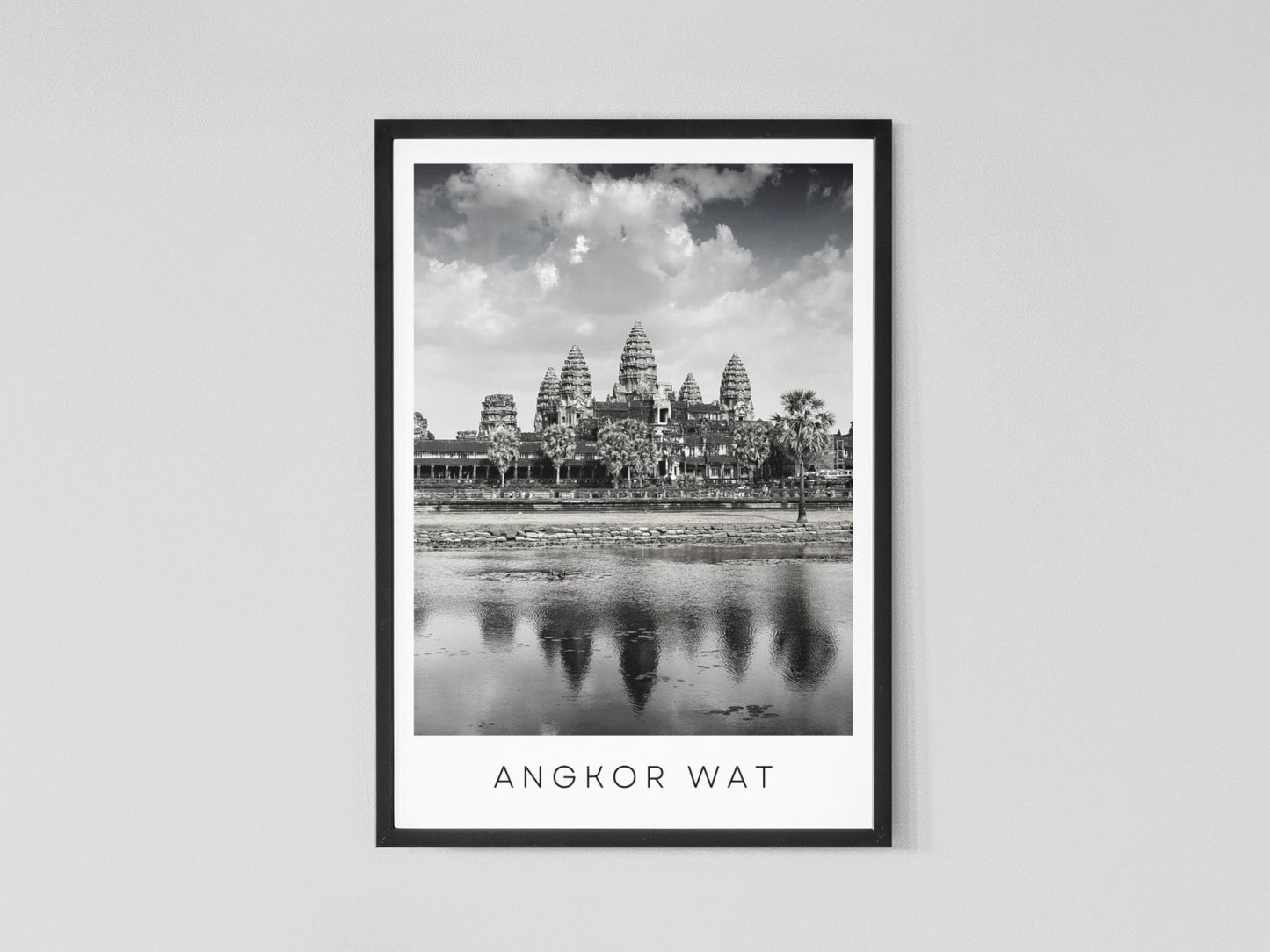 Angkor Wat black and white travel print