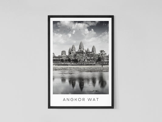 Angkor Wat black and white travel print