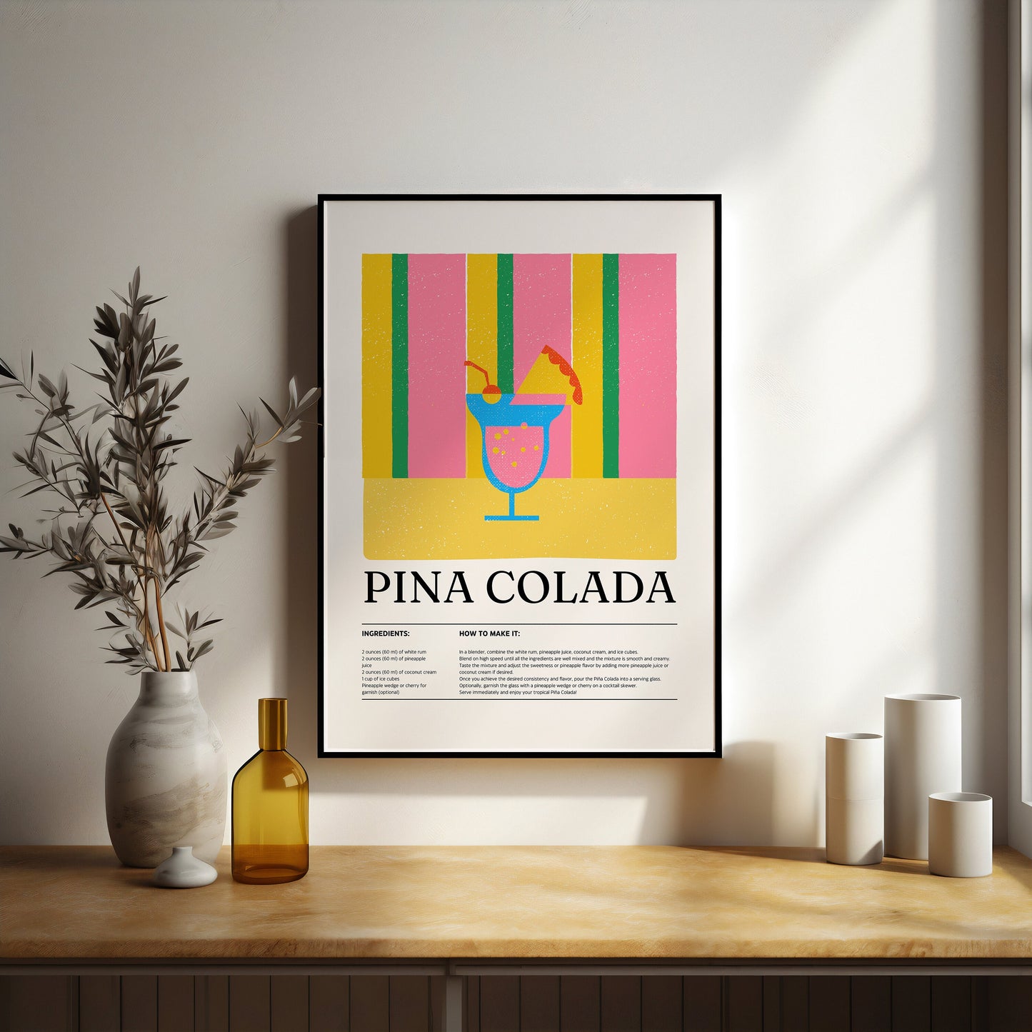 Pina Colada cocktail print