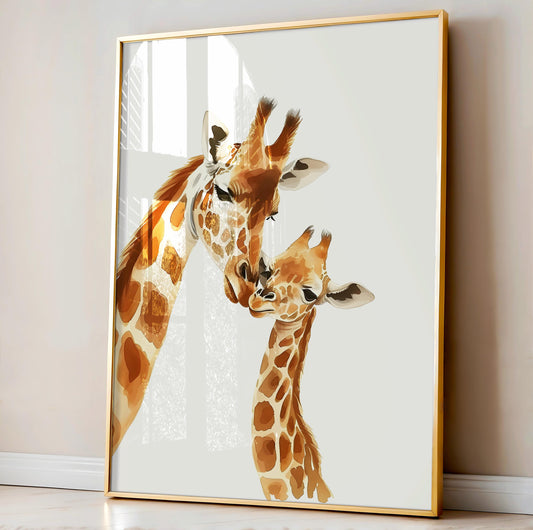 Giraffe poster. Children's bedroom print.