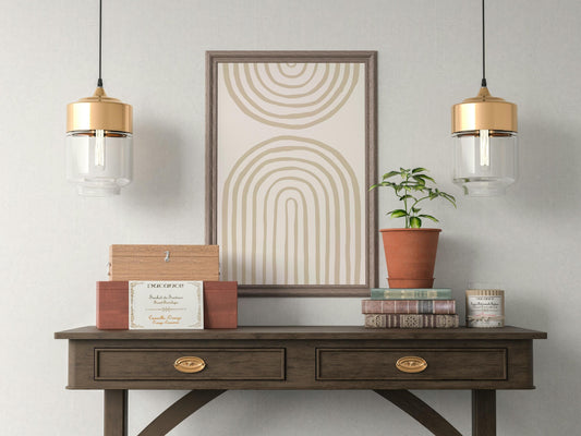 Boho Geometric Wall Art, Living room poster, Minimalist Art,  Neutral Wall Decor, Home decor, Birthday gift, Neutral print