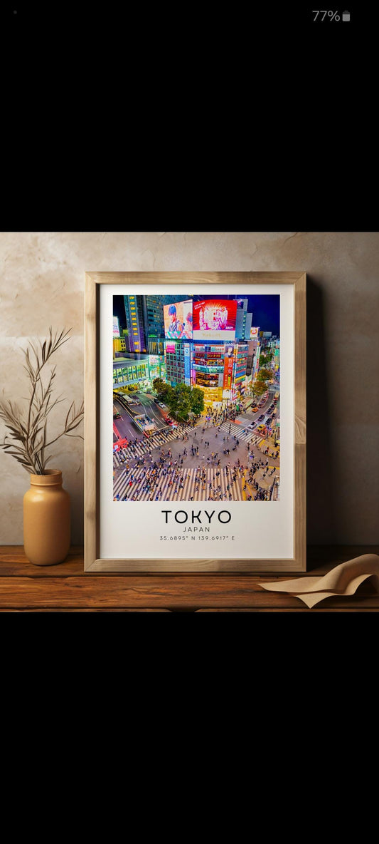 Tokyo print, Shibuya crossing poster, City print, Japan print, Travel poster, Destination print, Wall art, Home decor, Gift