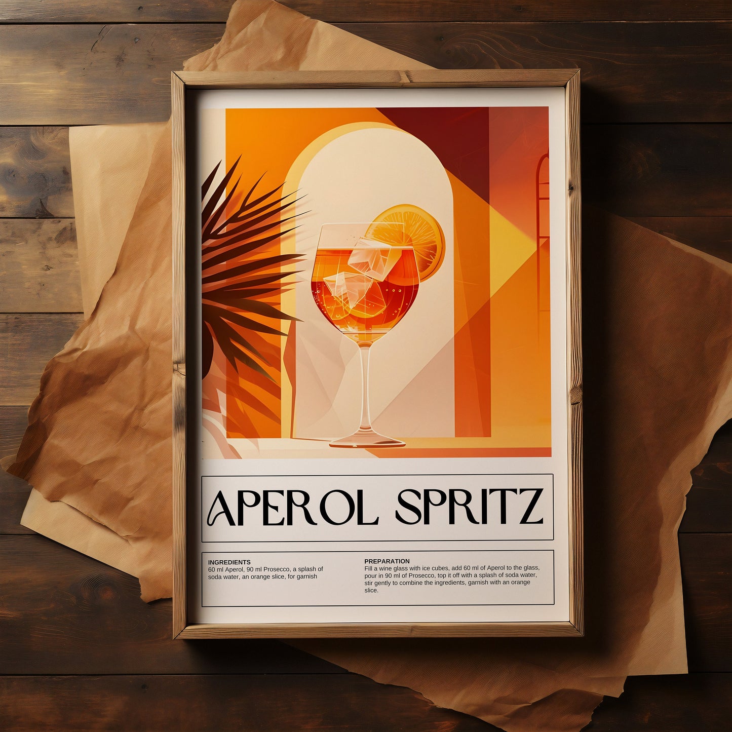 Aperol Spritz art deco style print