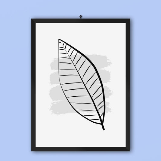 Set of 3 black and white leaf posters