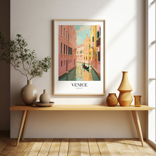 Venice retro style city print