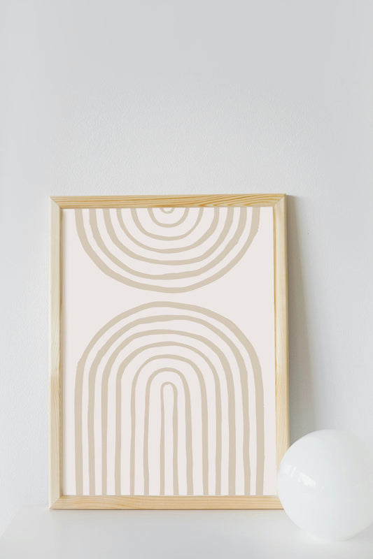 Boho Geometric Wall Art, Living room poster, Minimalist Art,  Neutral Wall Decor, Home decor, Birthday gift, Neutral print