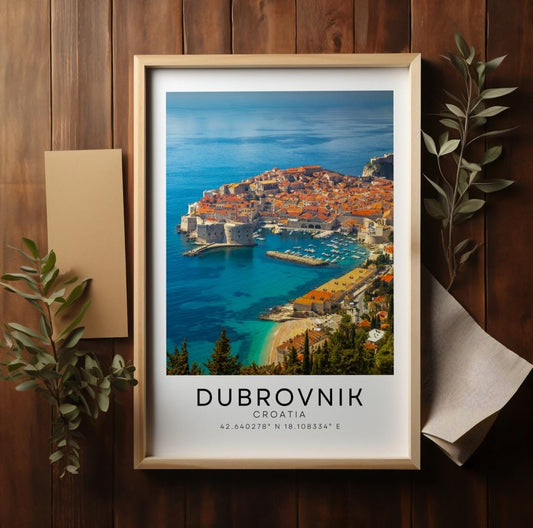 Dubrovnik colour city print