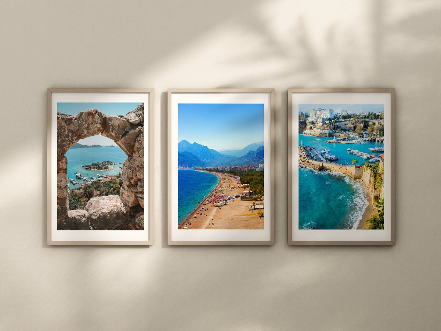 Set of 3 Turkiye prints, Antalya prints, City prints, Travel photographs, Travel posters, Bodrum, Holiday wall art, Fethiye, Home decor