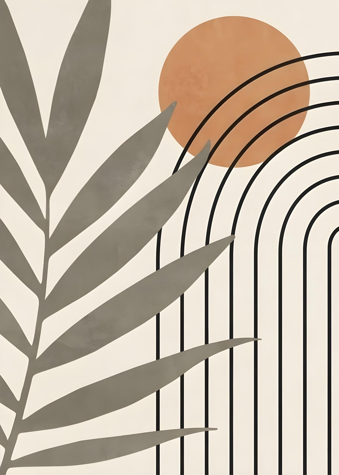 Modern floral poster, Boho Geometric wall art, Line art, Botanical living room poster, Minimalist art, Abstract prints, Neutral home decor