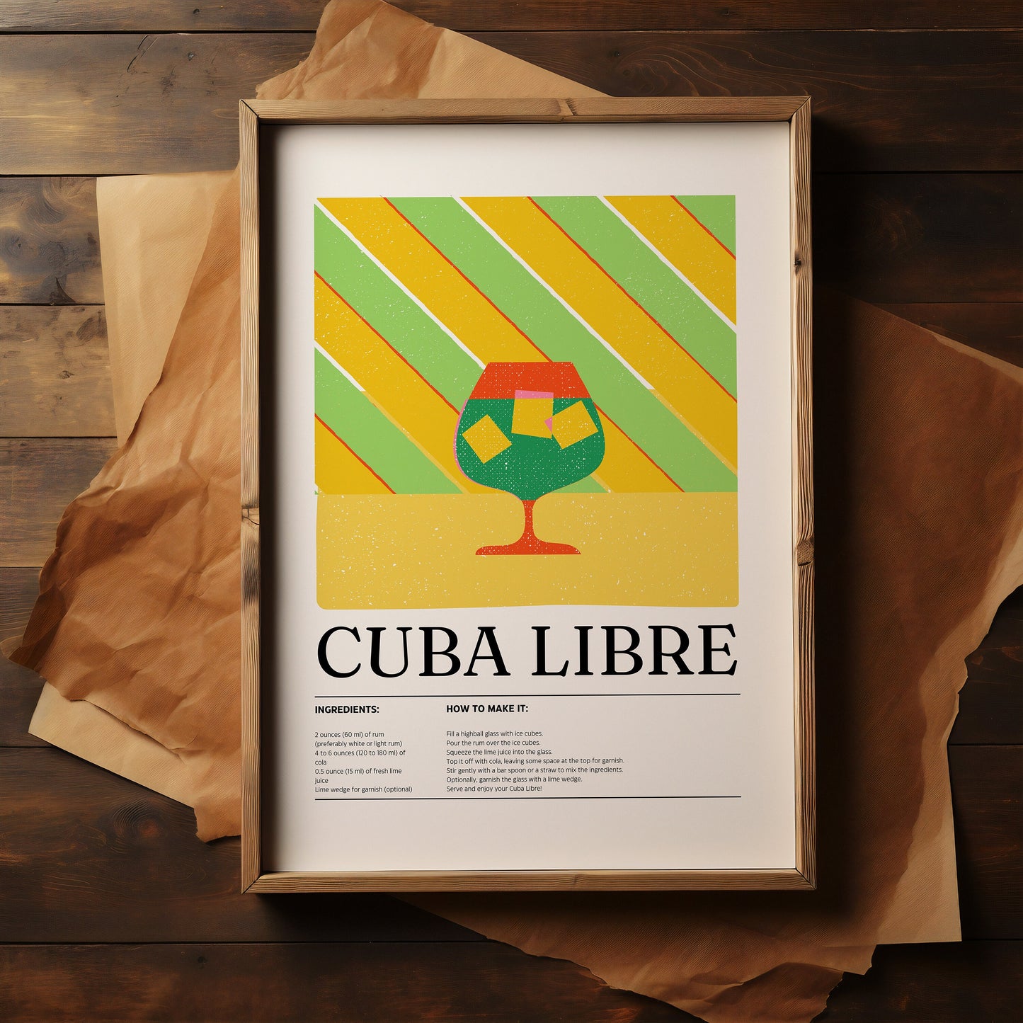 Cuba Libre cocktail print
