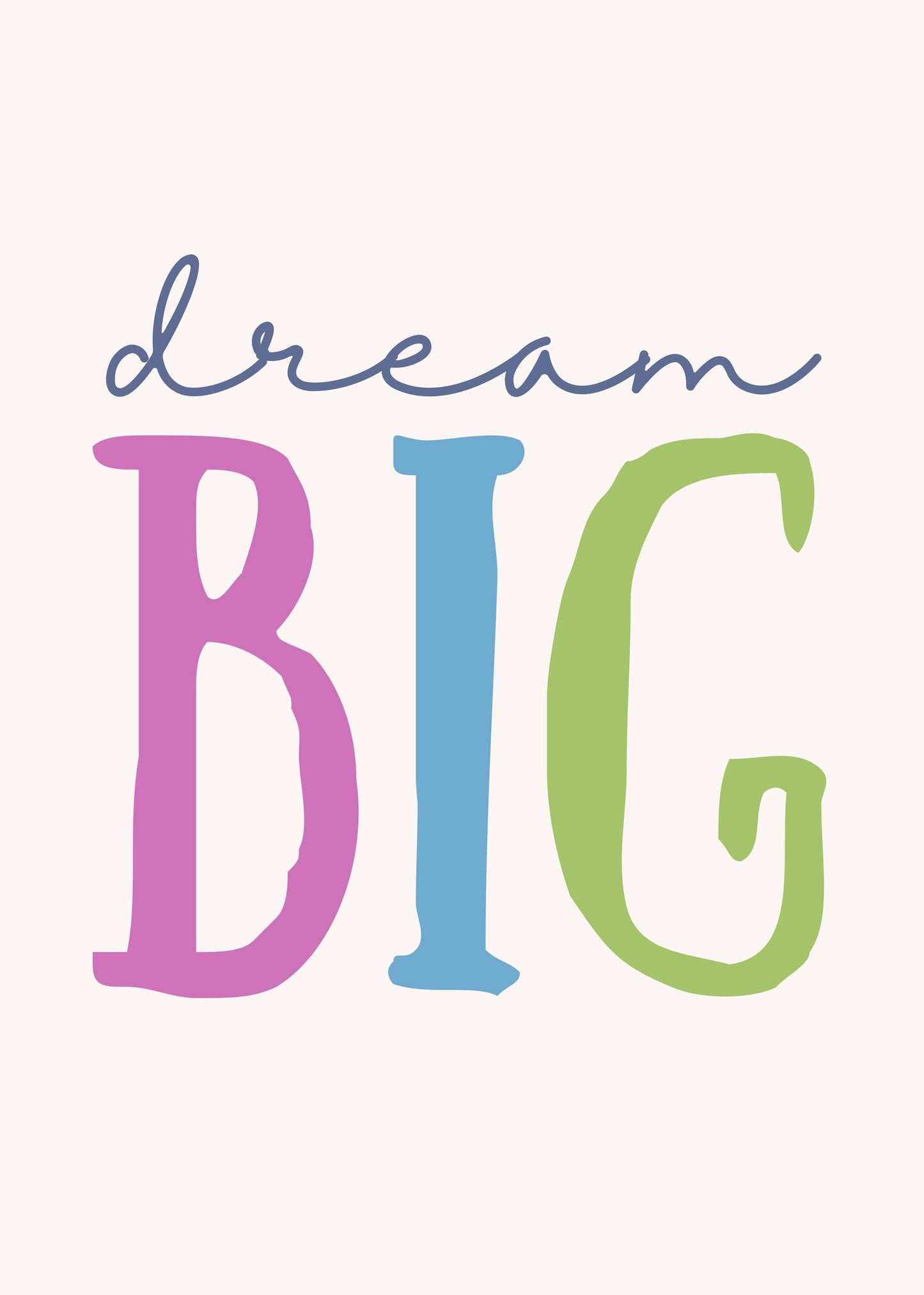 Dream Big poster. Children's bedroom wall art.