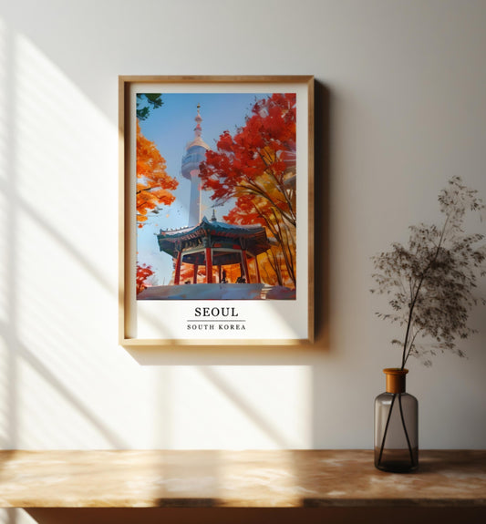 Seoul watercolour style print