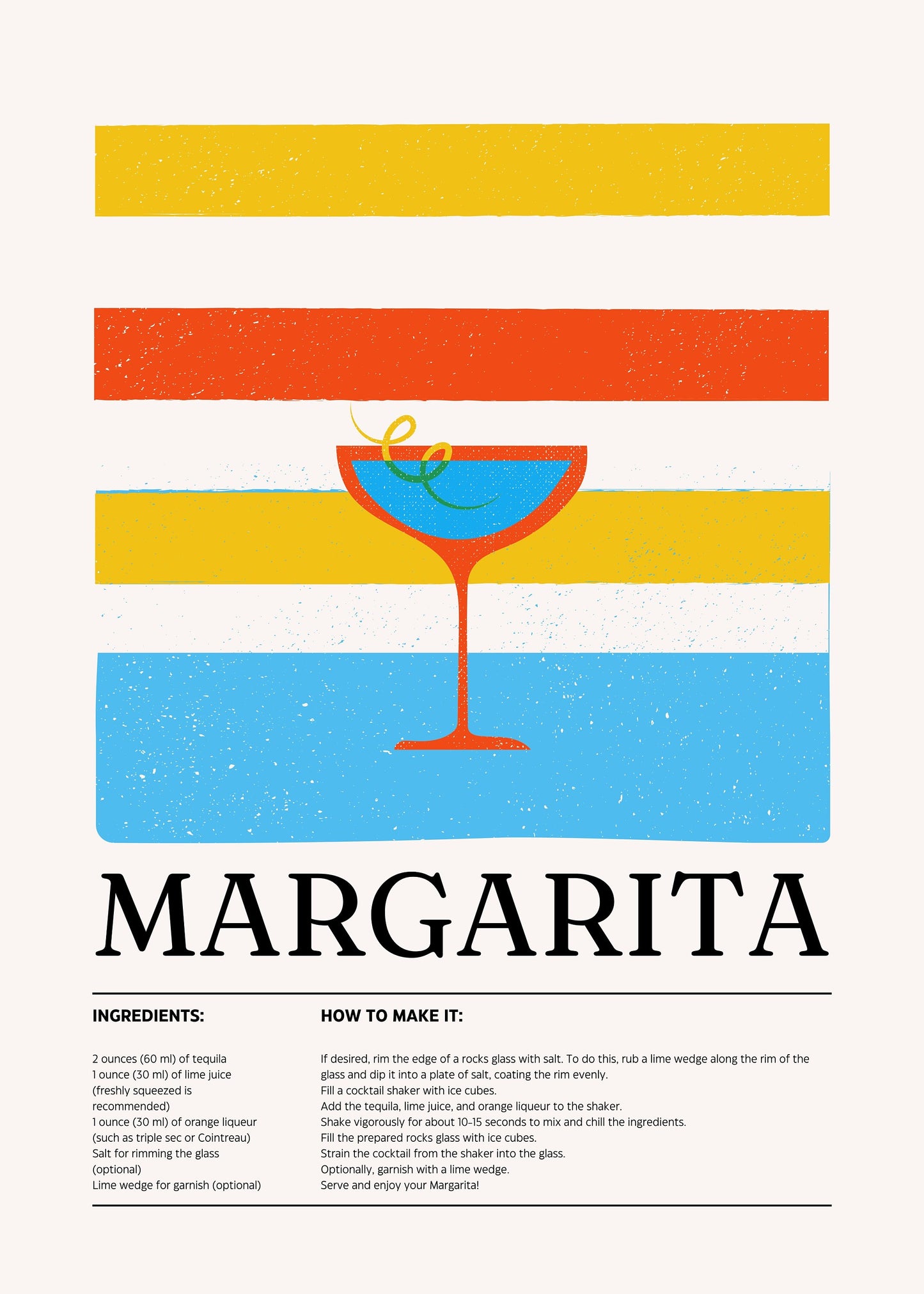 Margarita cocktail print
