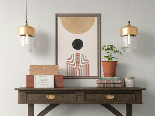 Boho Geometric Wall Art, Living room poster, Minimalist Art,  Neutral Wall Decor, Home decor, Birthday gift, Neutral print