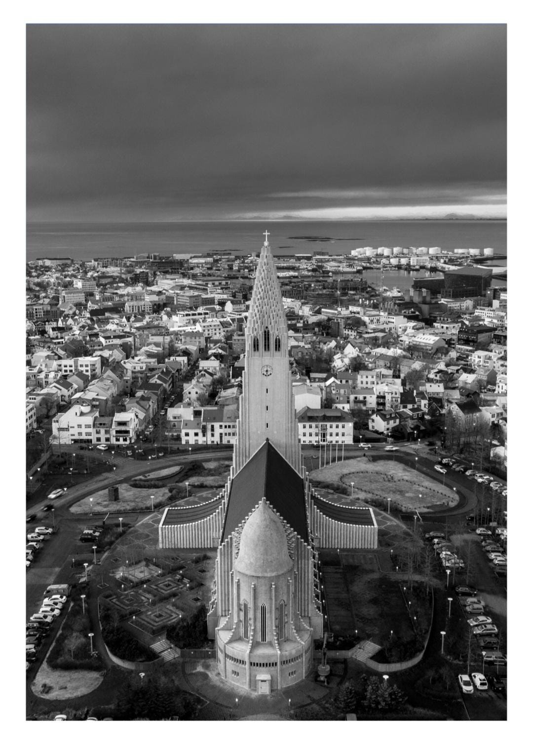 Set of 3 Reykjavik prints, Iceland prints, City prints, Travel posters, Hallgrimskirkja, Blue Lagoon and Sun Voyager wall art, Black & white