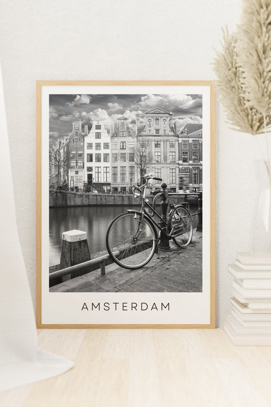 Amsterdam black and white city print