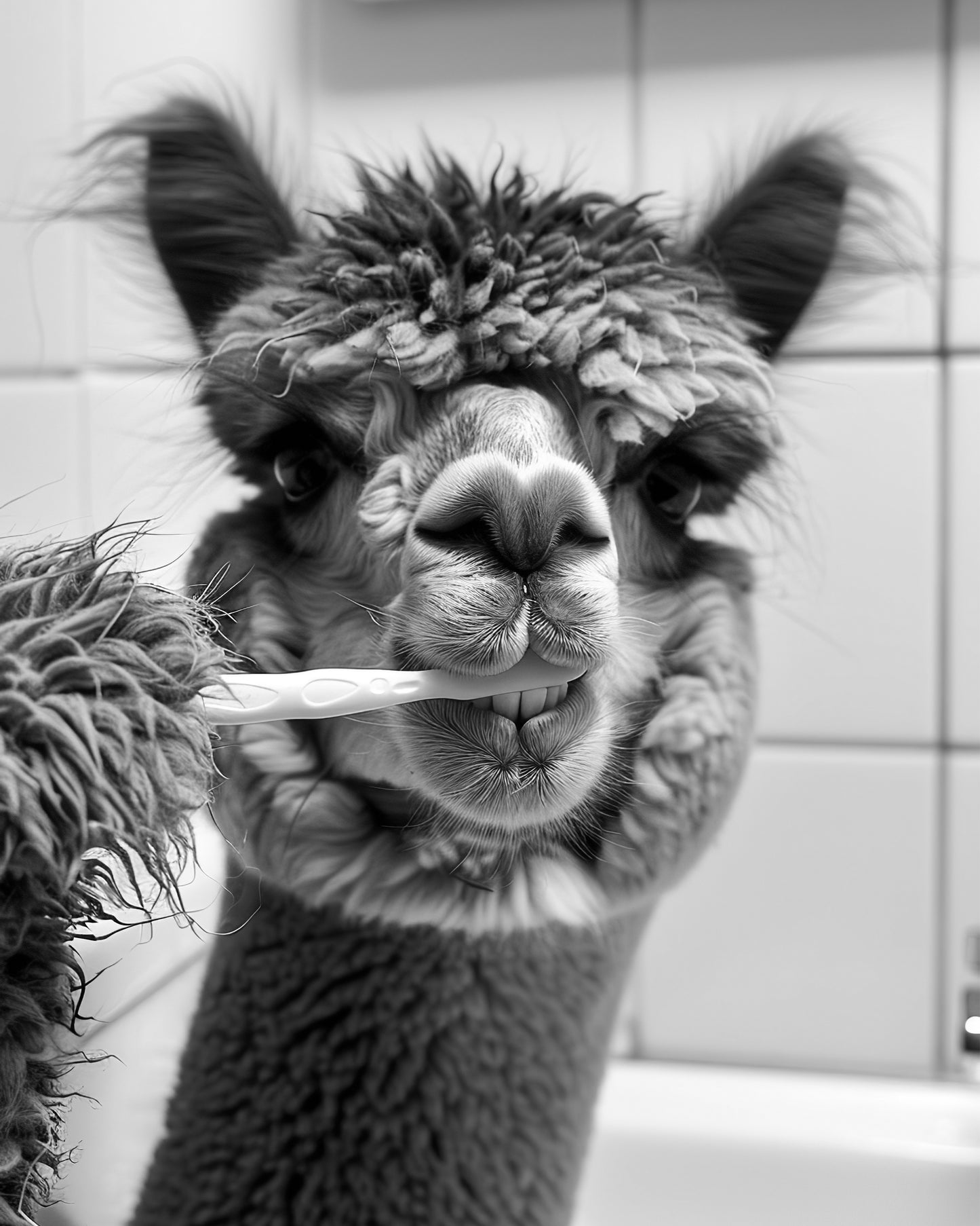 Set of 3 Alpacas in the bathrooms posters