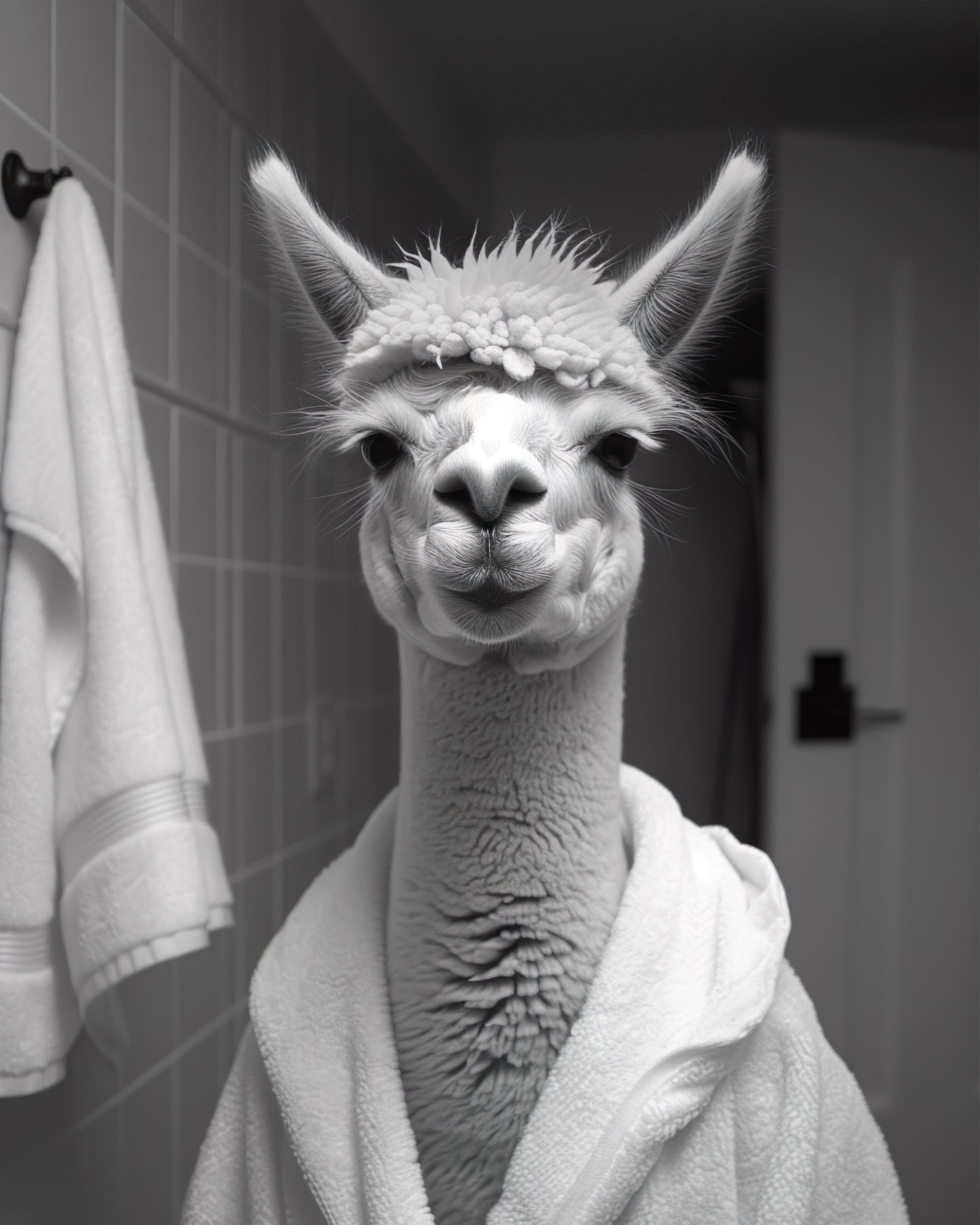 Set of 3 Alpacas in the bathrooms posters