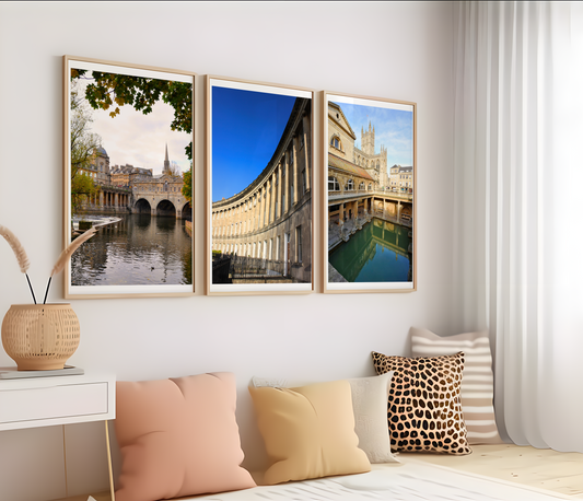 Set of 3 Bath city prints