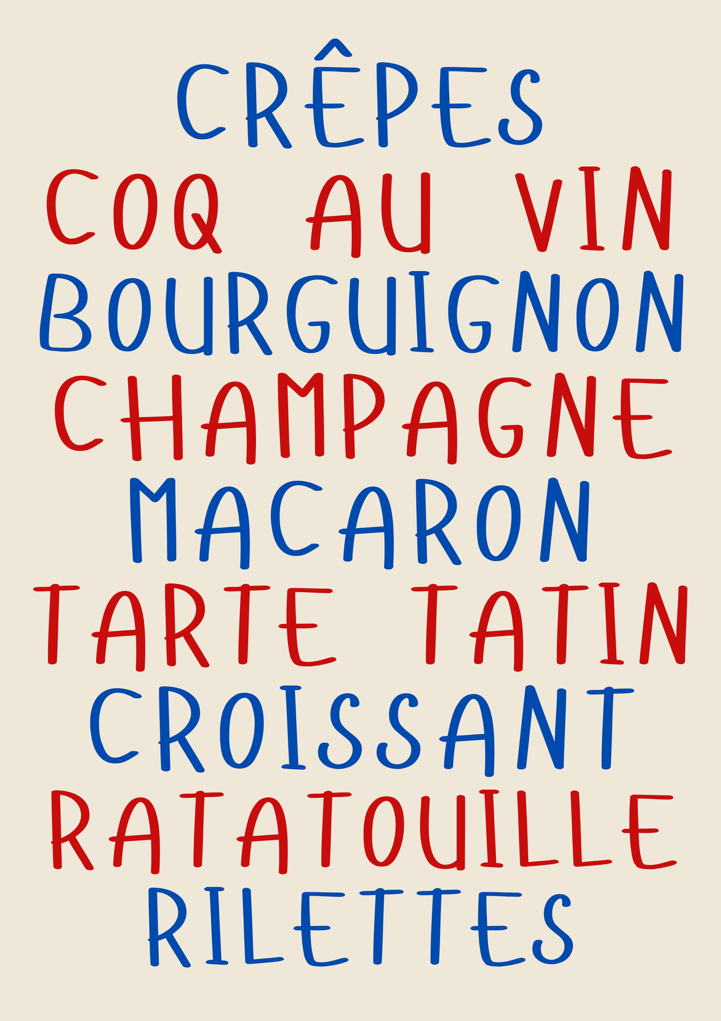 Set of 3 French food posters