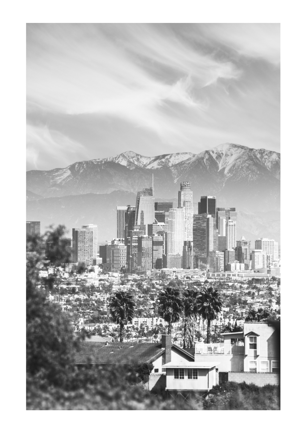 Set of 3 Los Angeles black and white posters
