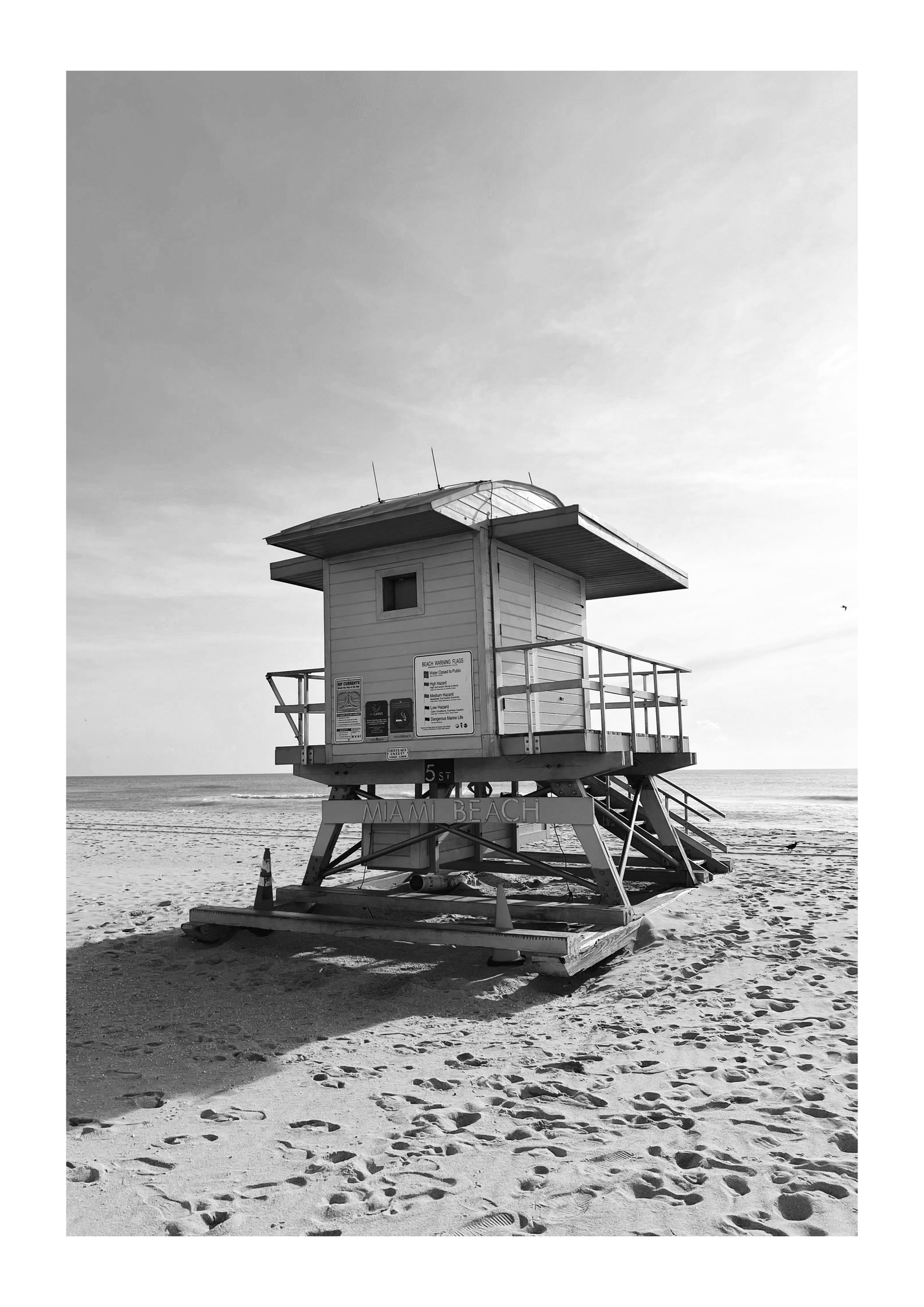 Set of 3 Miami black and white posters