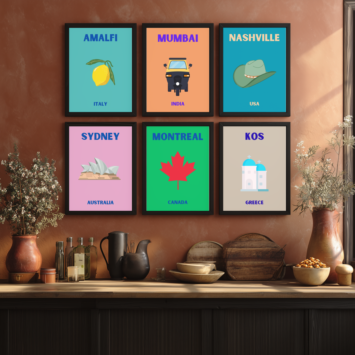 Pop Art style travel posters - ANY location, any colour!