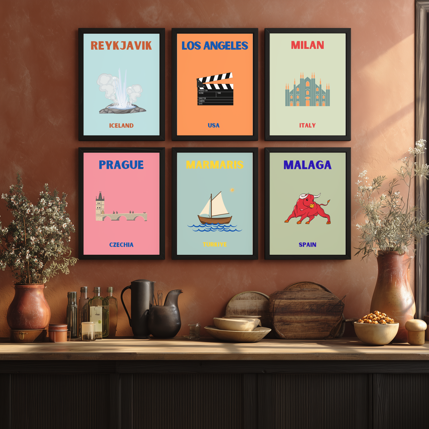 Pop Art style travel posters - ANY location, any colour!