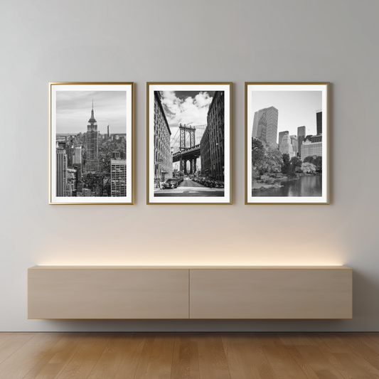 Set of 3 New York City black and white posters