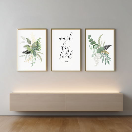 Set of 3 laundry room posters
