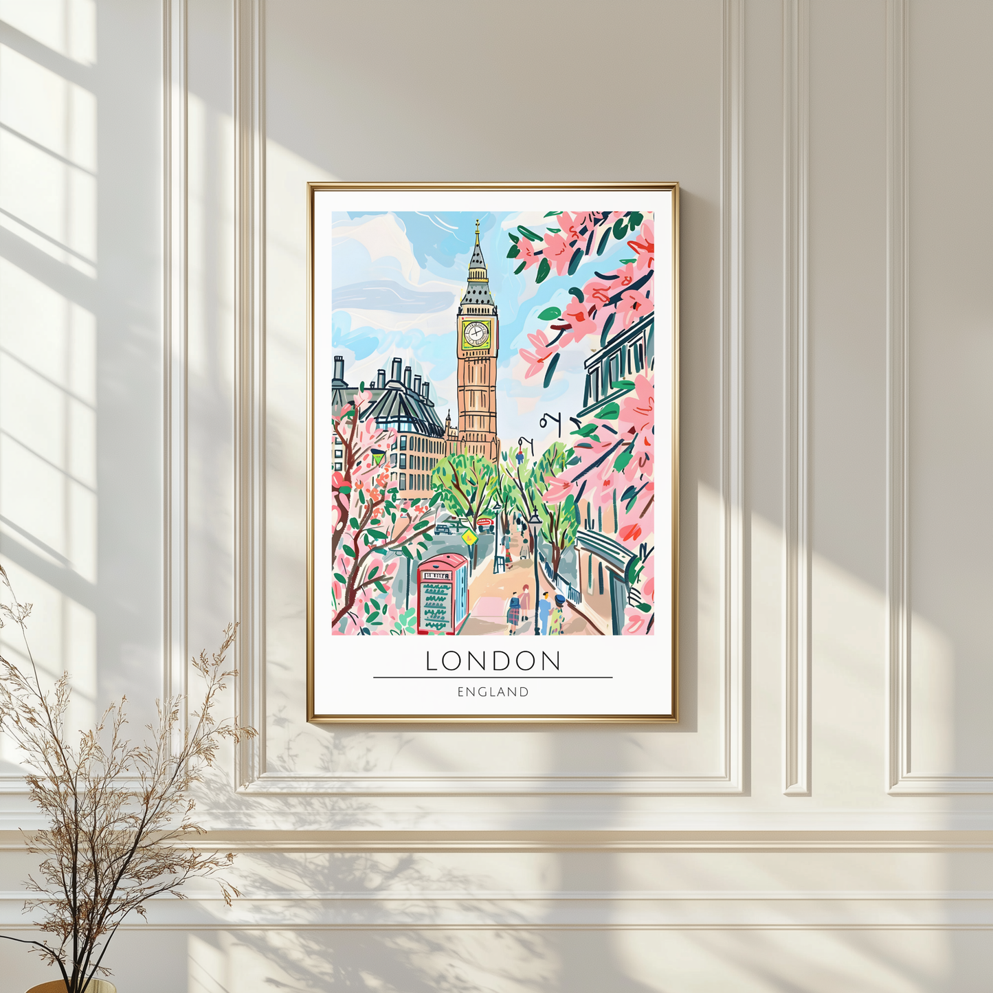 London watercolour style city print