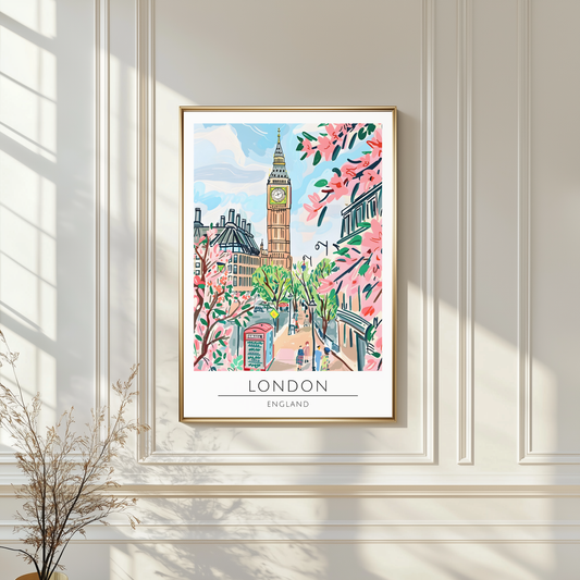 London watercolour style city print