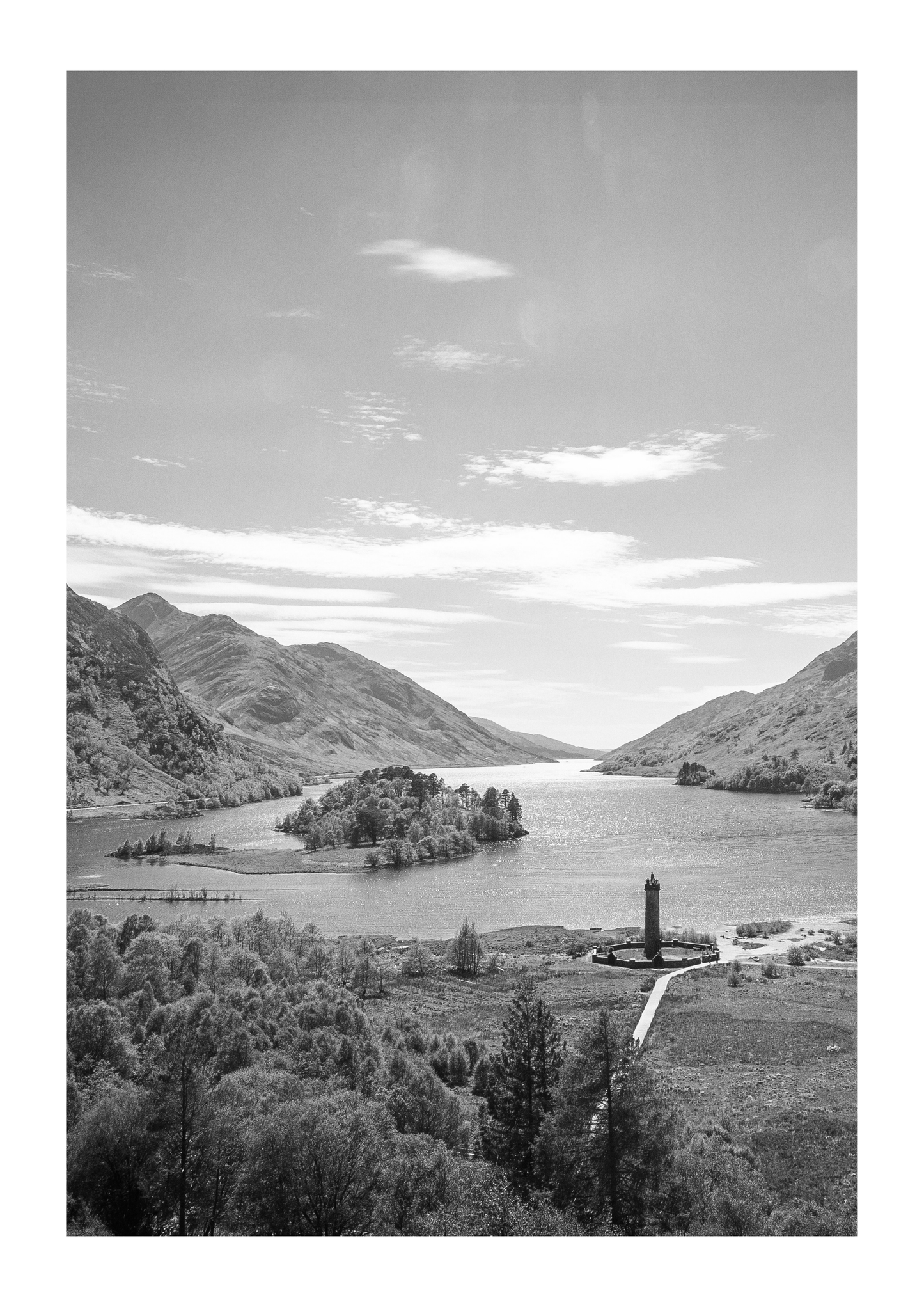 Set of 3 Scottish Highlands black and white prints