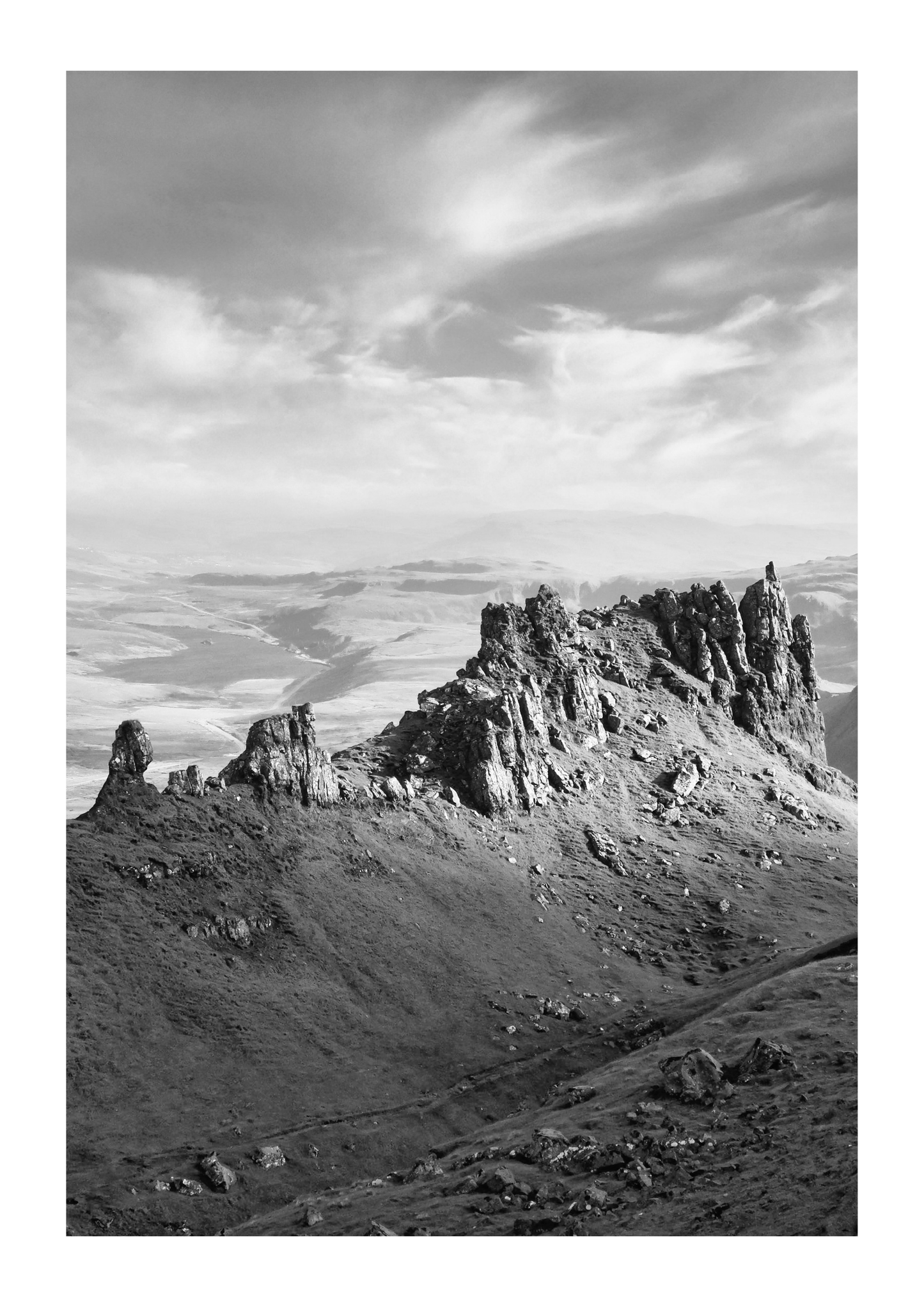 Set of 3 Scottish Highlands black and white prints