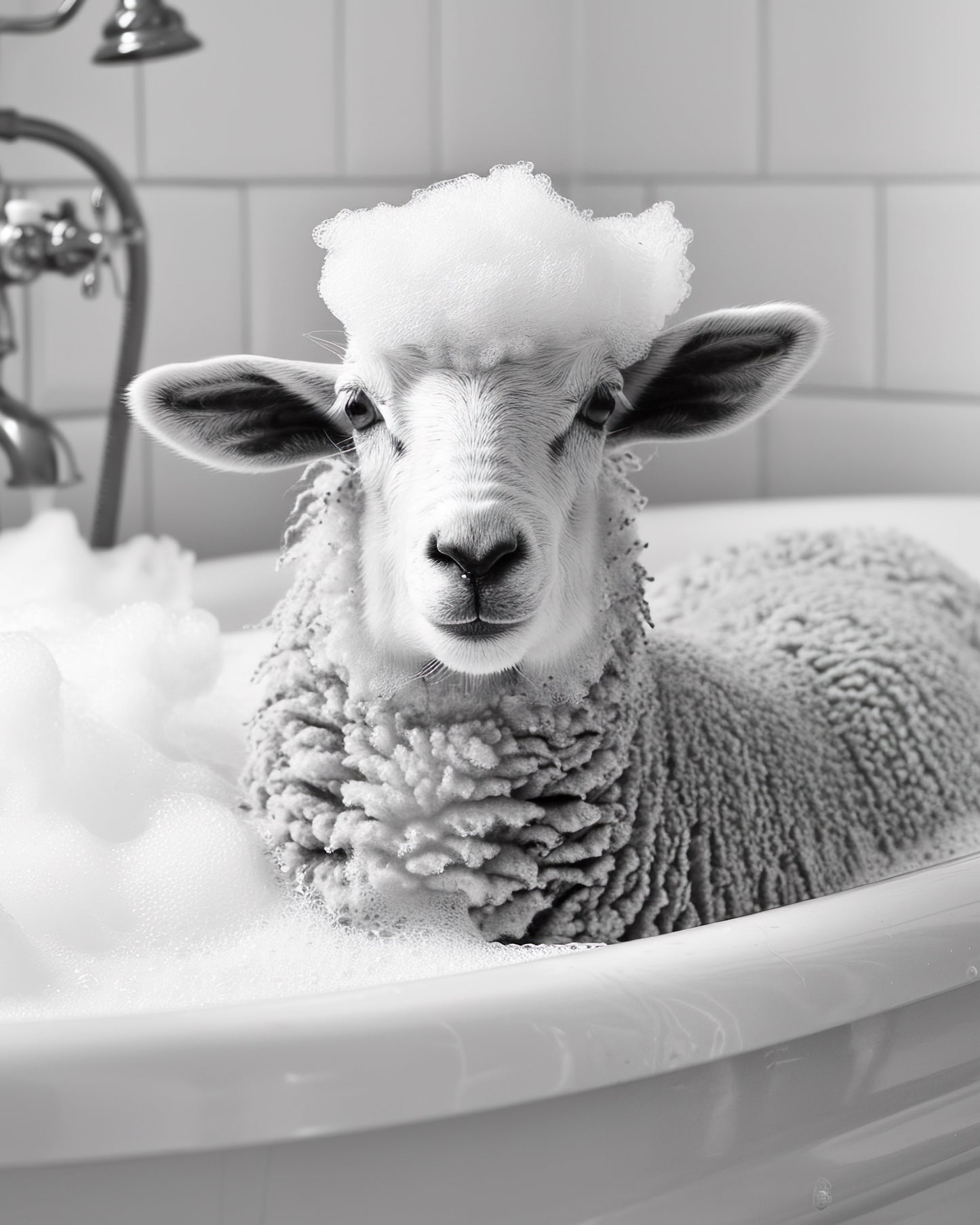 Set of 3 Sheep in the bathrooms posters