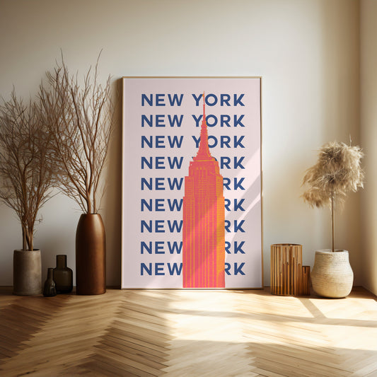 New York Pop Art style print - colours and icons can be changed