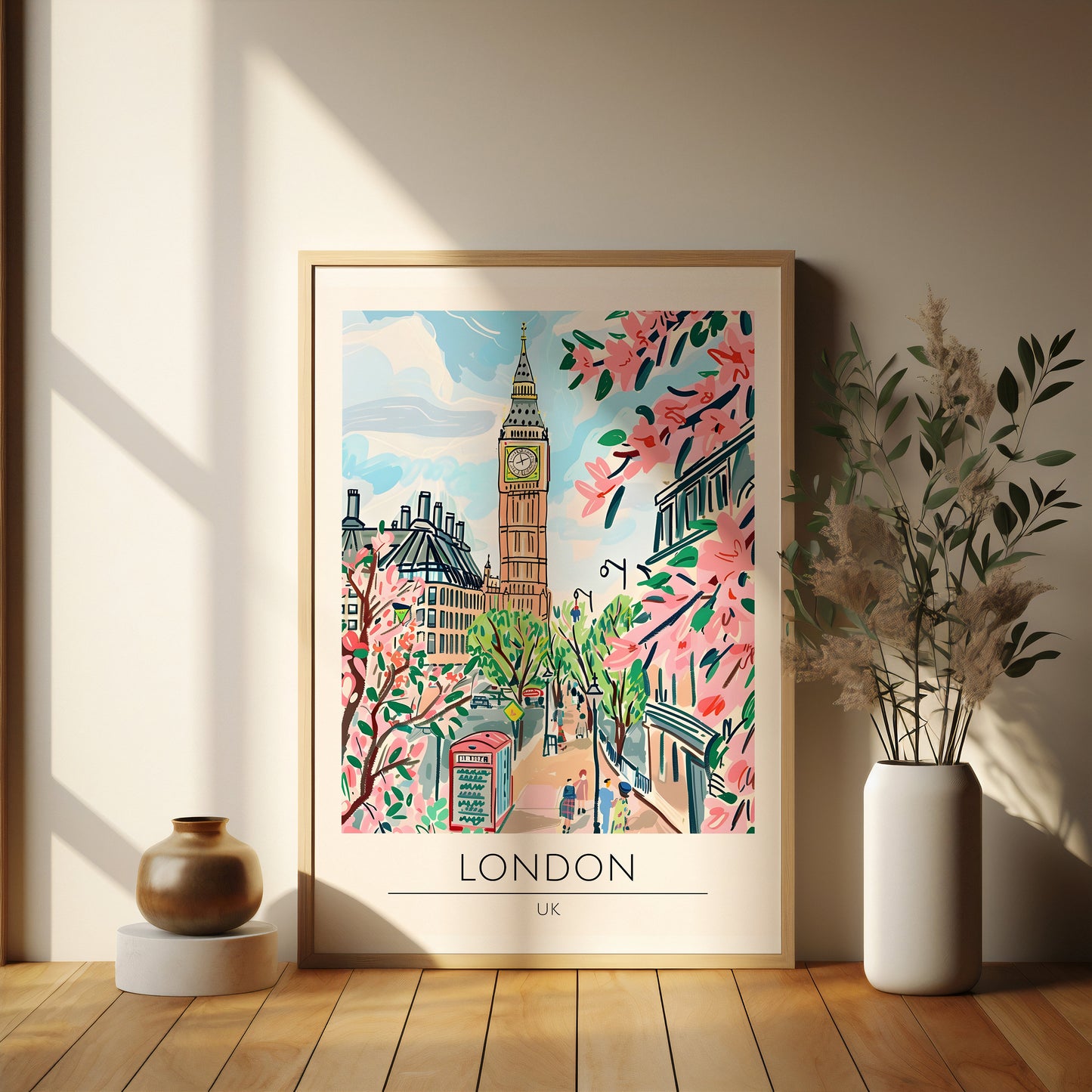 London watercolour style city print