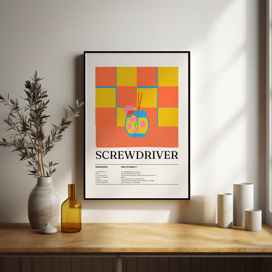 Screwdriver cocktail print