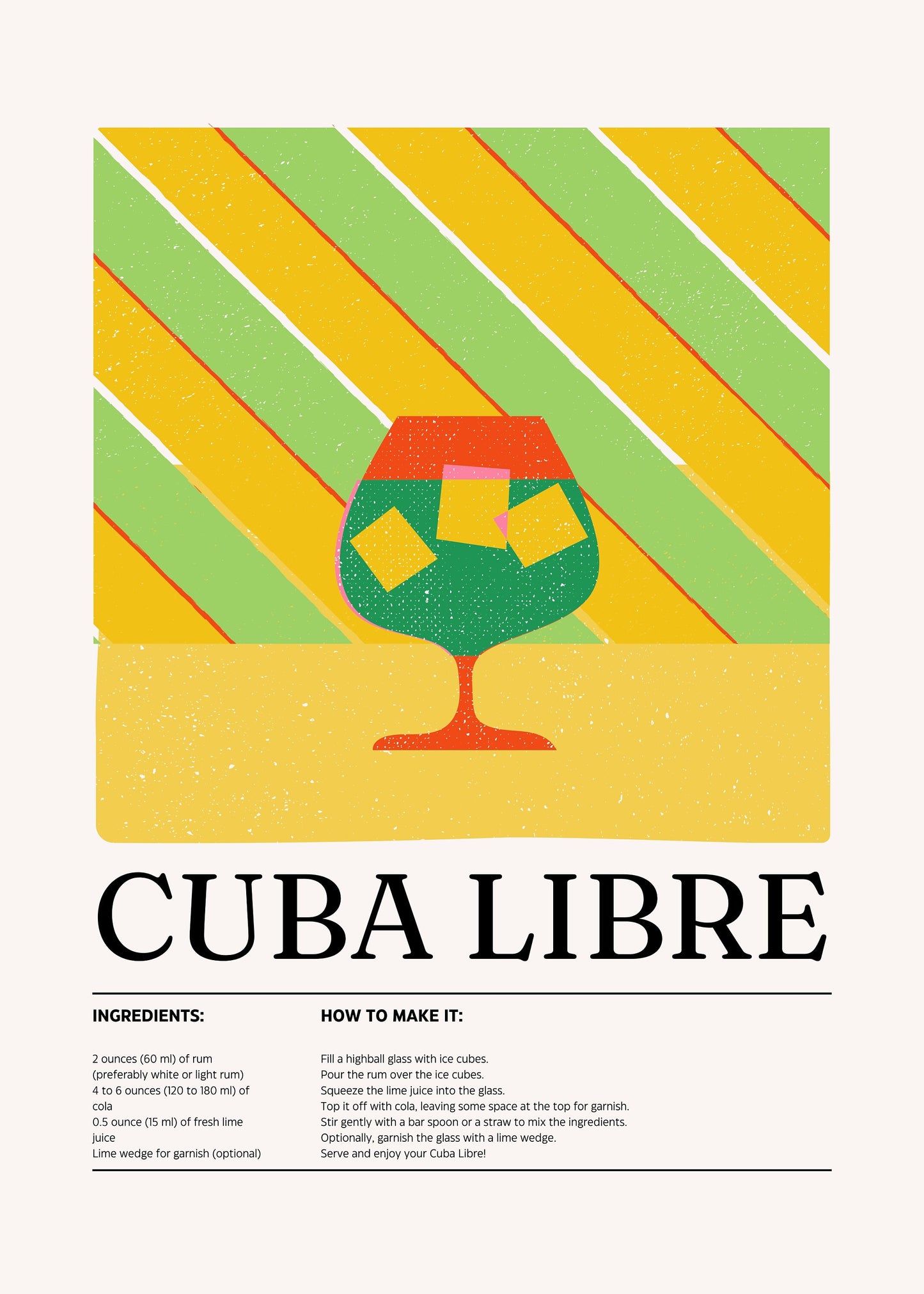 Cuba Libre cocktail print