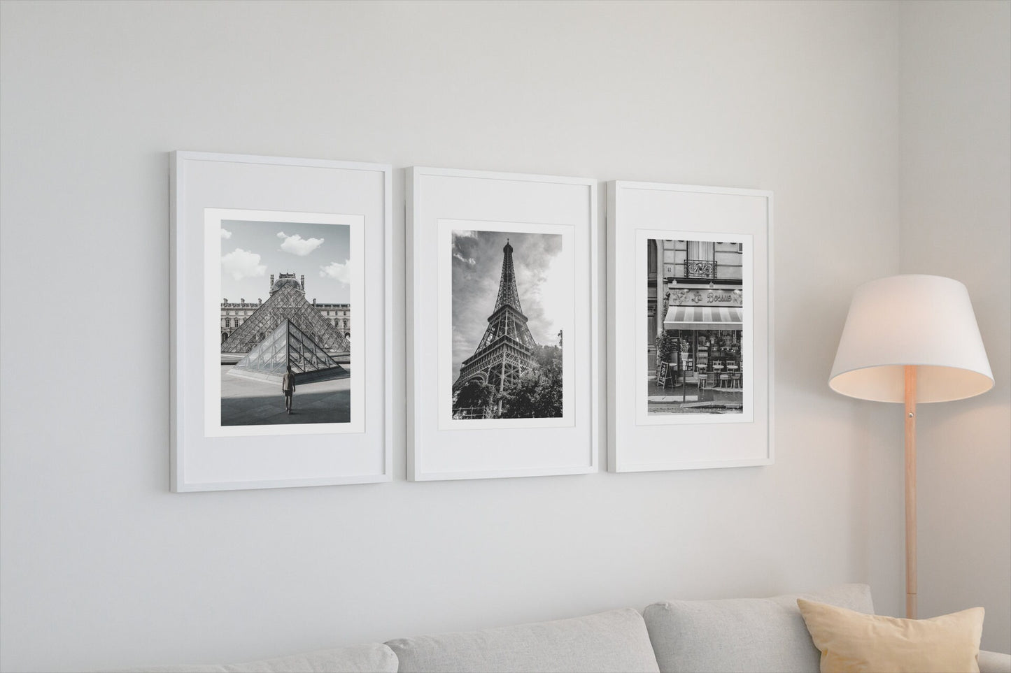 Set of 3 Paris prints, Travel prints, City prints, Eiffel Tower print, Louvre poster, Black and white art, Travel posters, Paris street art