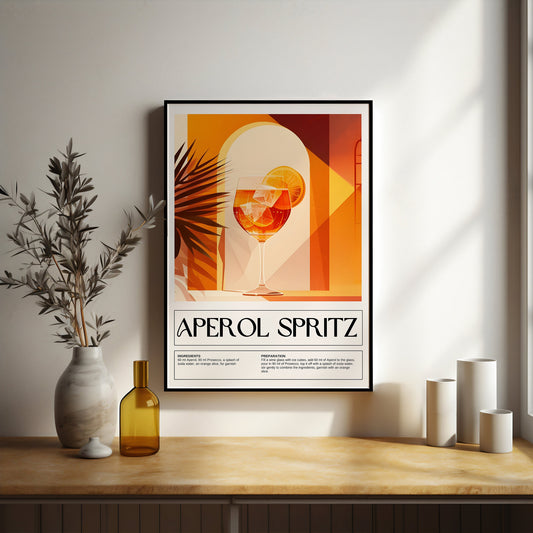 Aperol Spritz art deco style print