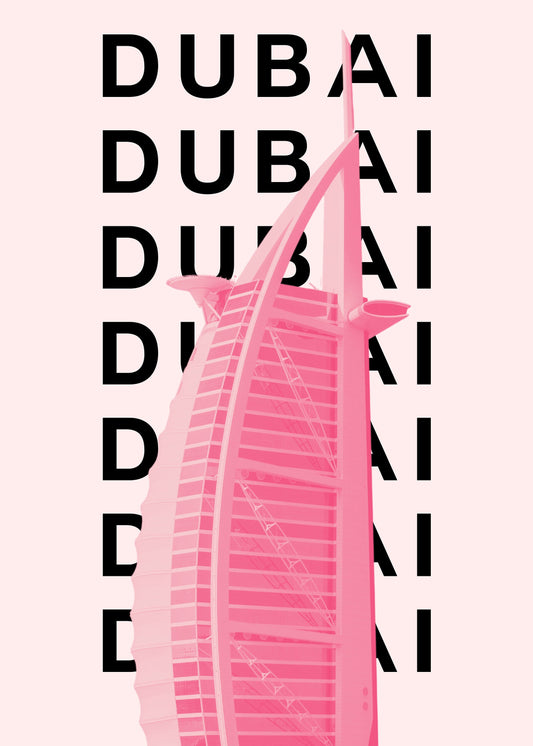 Dubai Pop Art style print - colours and icons can be changed