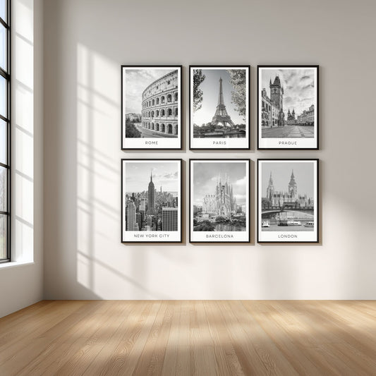 Black and white travel posters - Any city!