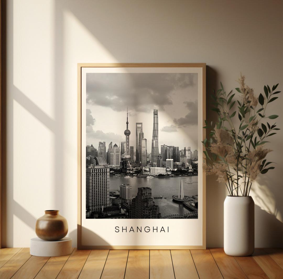 Shanghai print, City print, China print, Travel photography, Travel poster, Wall art, Home decor, Gift