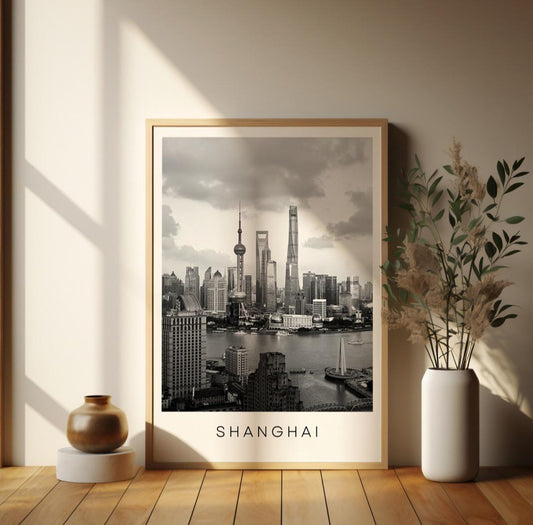 Shanghai print, City print, China print, Travel photography, Travel poster, Wall art, Home decor, Gift