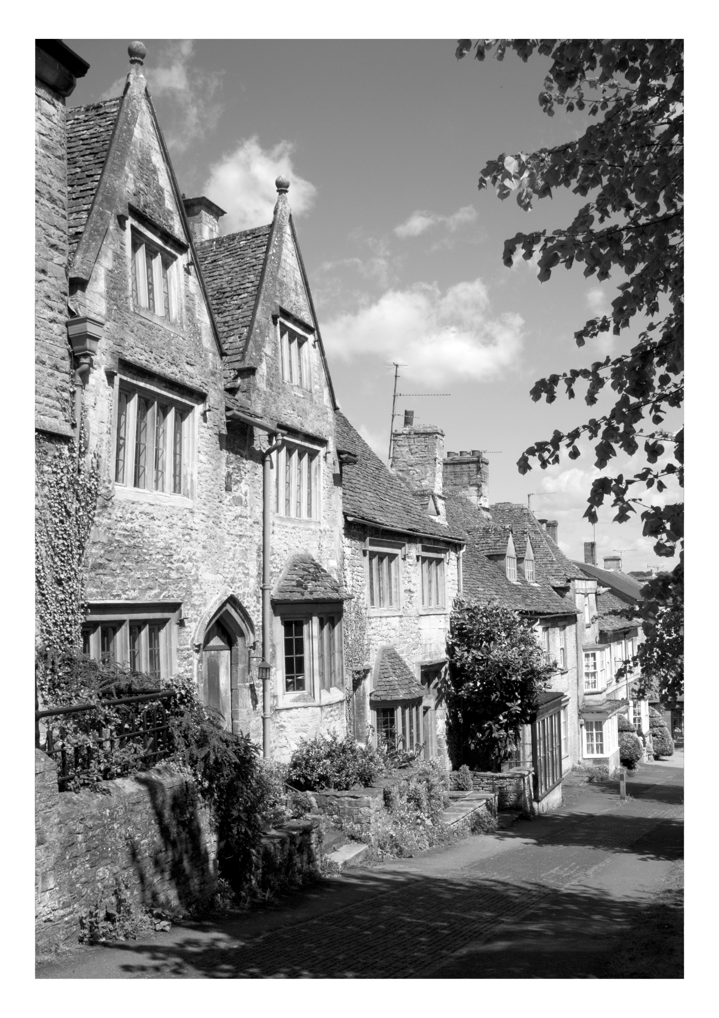 Set of 3 Cotswolds black and white prints