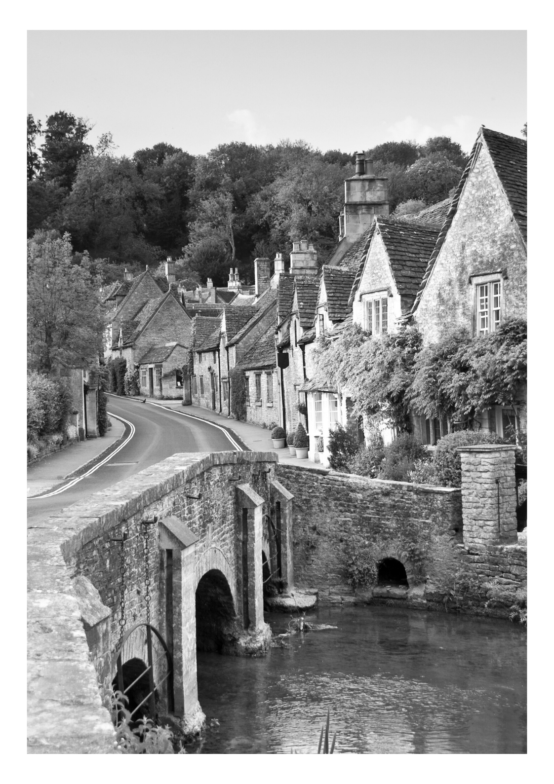 Set of 3 Cotswolds black and white prints
