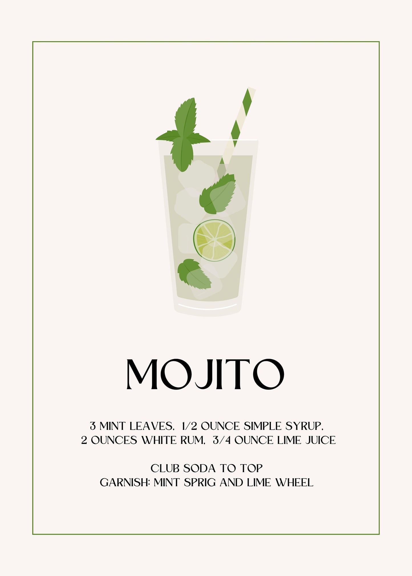 Mojito cocktail print