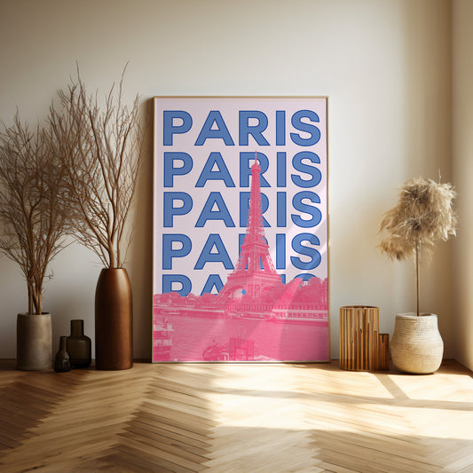 Paris Pop Art srtyle print - colours and icons can be changed