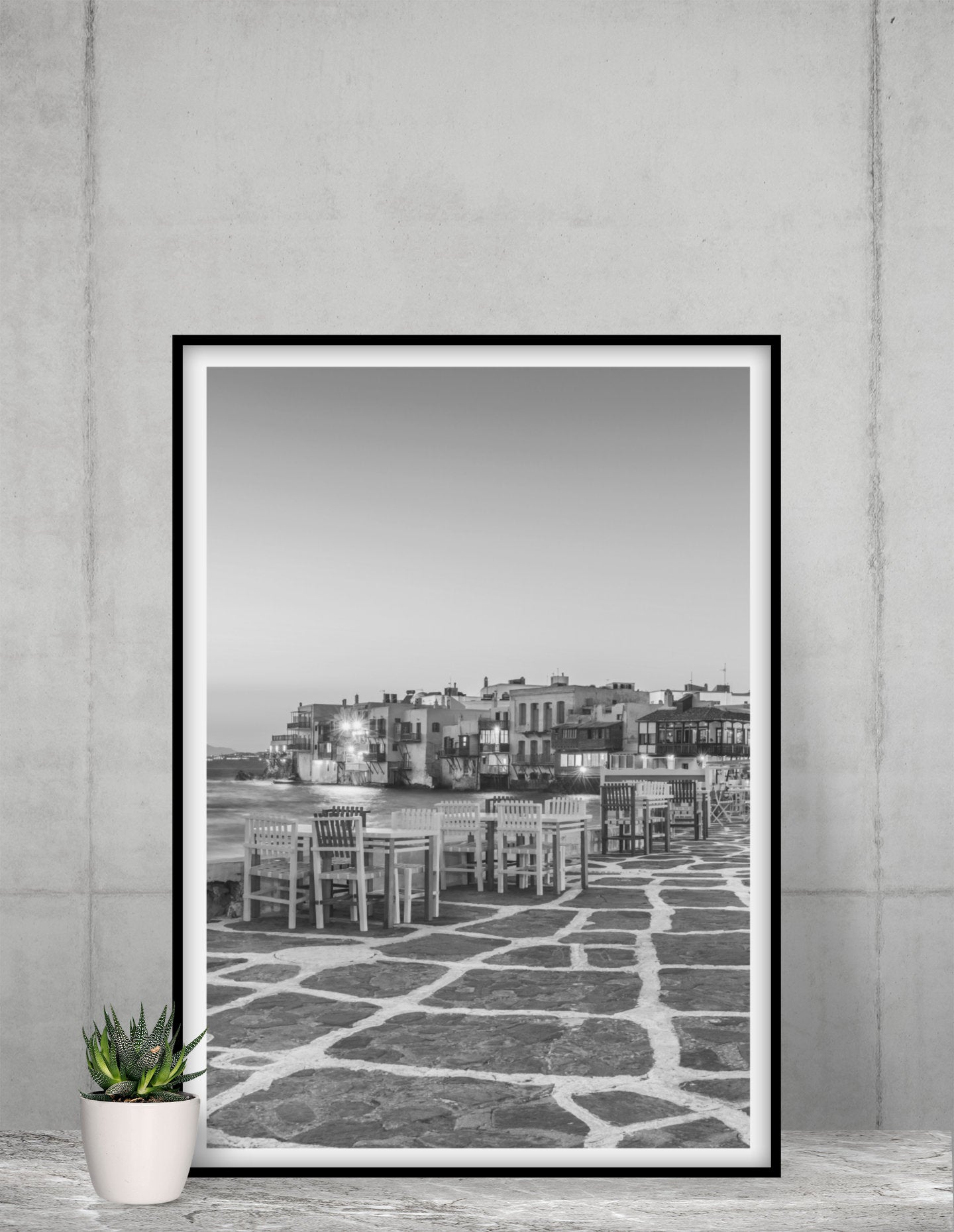 Set of 3 Mykonos prints, Greece prints, Black and white art, City prints, Travel photographs, Home Decor, Wall art, Holiday print